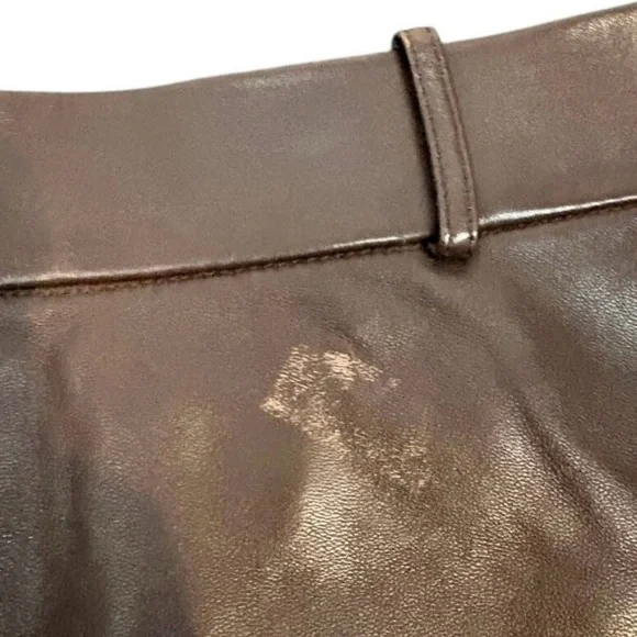 Lamarque Annaise Hot Shorts Lamb Leather High Waisted Sexy Edgy Classy Brown S